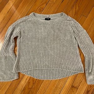 Express gray chenille bell sleeve sweater - size medium